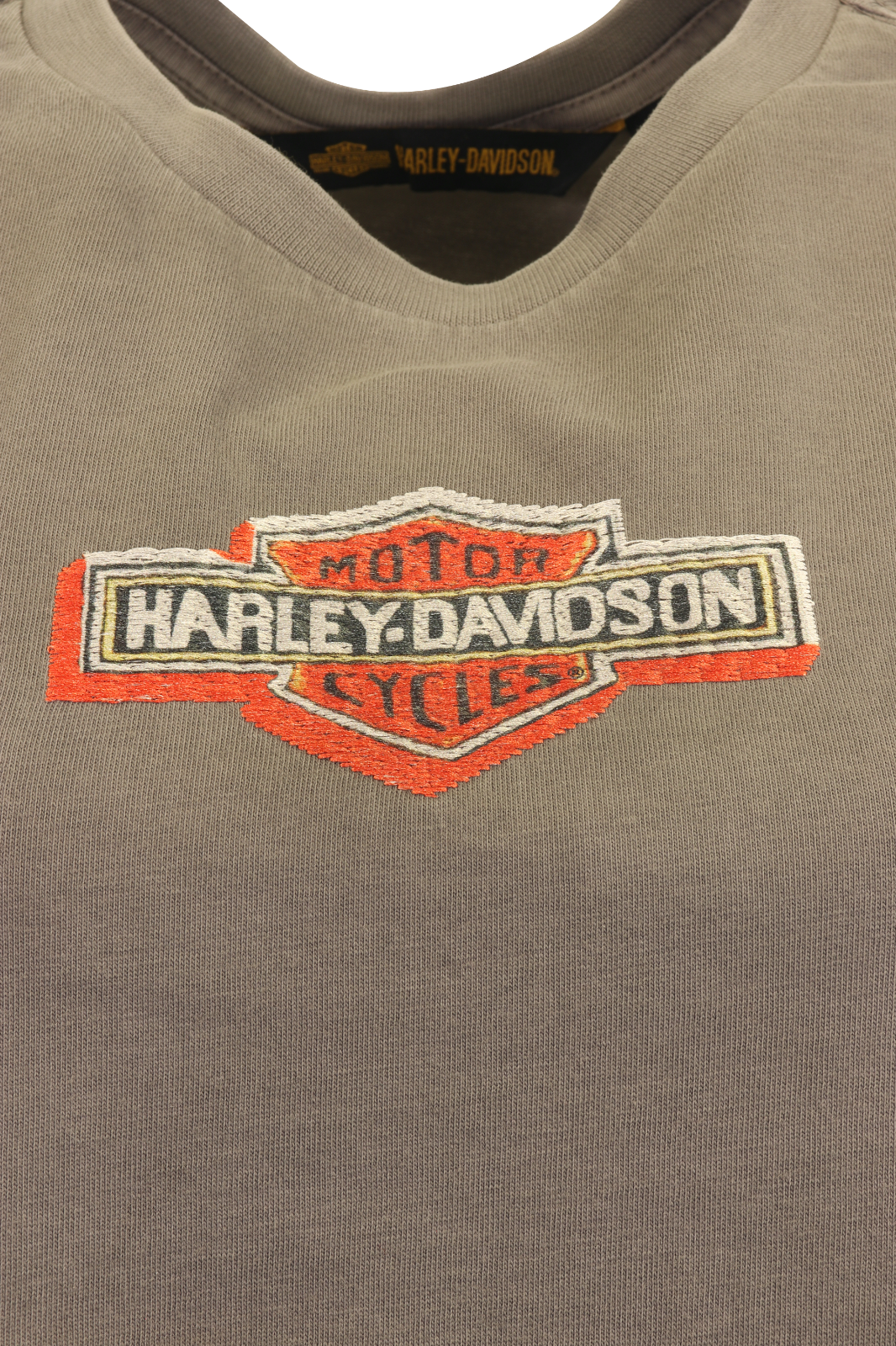Harley-Davidson Women's Tank Top Grey Orange Embroidered Badge (S04)