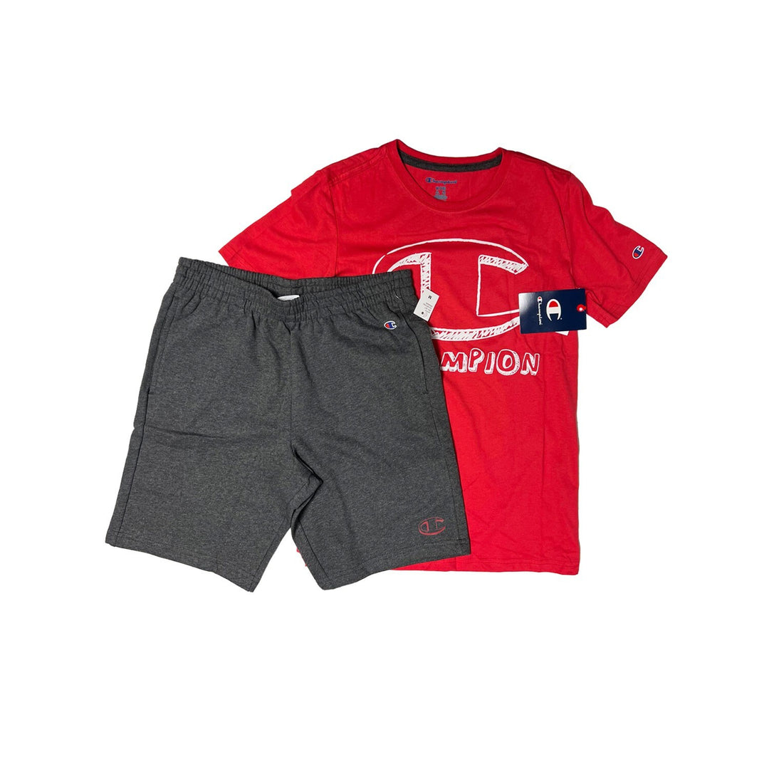 Champion Boy’s Red Grey T-Shirt &amp; Short Set (S03)