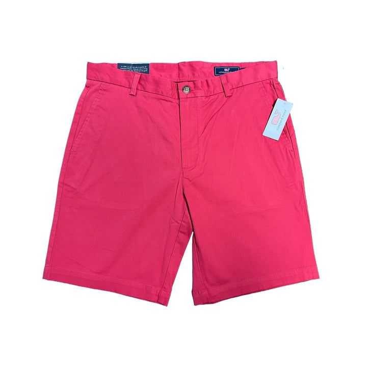 Vineyard Vines Men's Raspberry Wine Short 9inch Stretch Breaker Solid Shorts (S01)