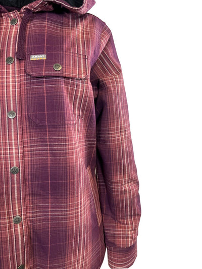 Ariat Women's Potent Purple Plaid Shirt Rebar Flannel Jacket (S04)