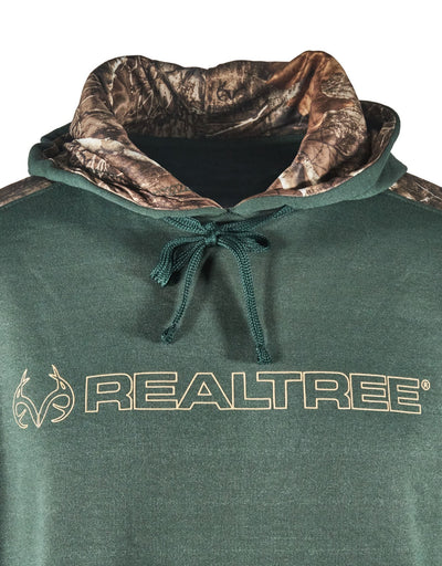 Realtree Men’s Hoodie Edge Camo Lined Hunting Pullover (Forest Green, Black)