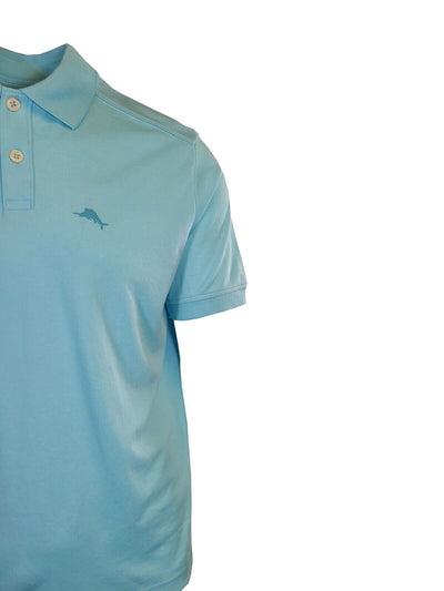 Tommy Bahama Men's Graceful Sea Blue Performance Polo 2 Buttons T-Shirt (S12)