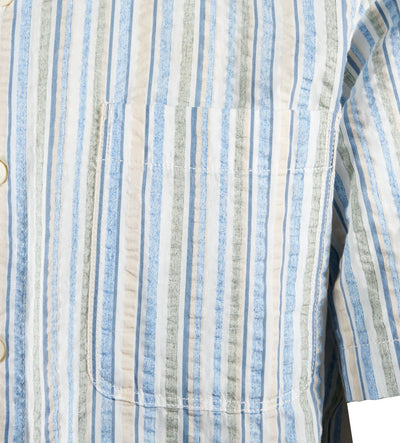 Tommy Bahama Men's Cabo Blue Shirt Lagoon Drive Stripe Pocket S/S (S16)