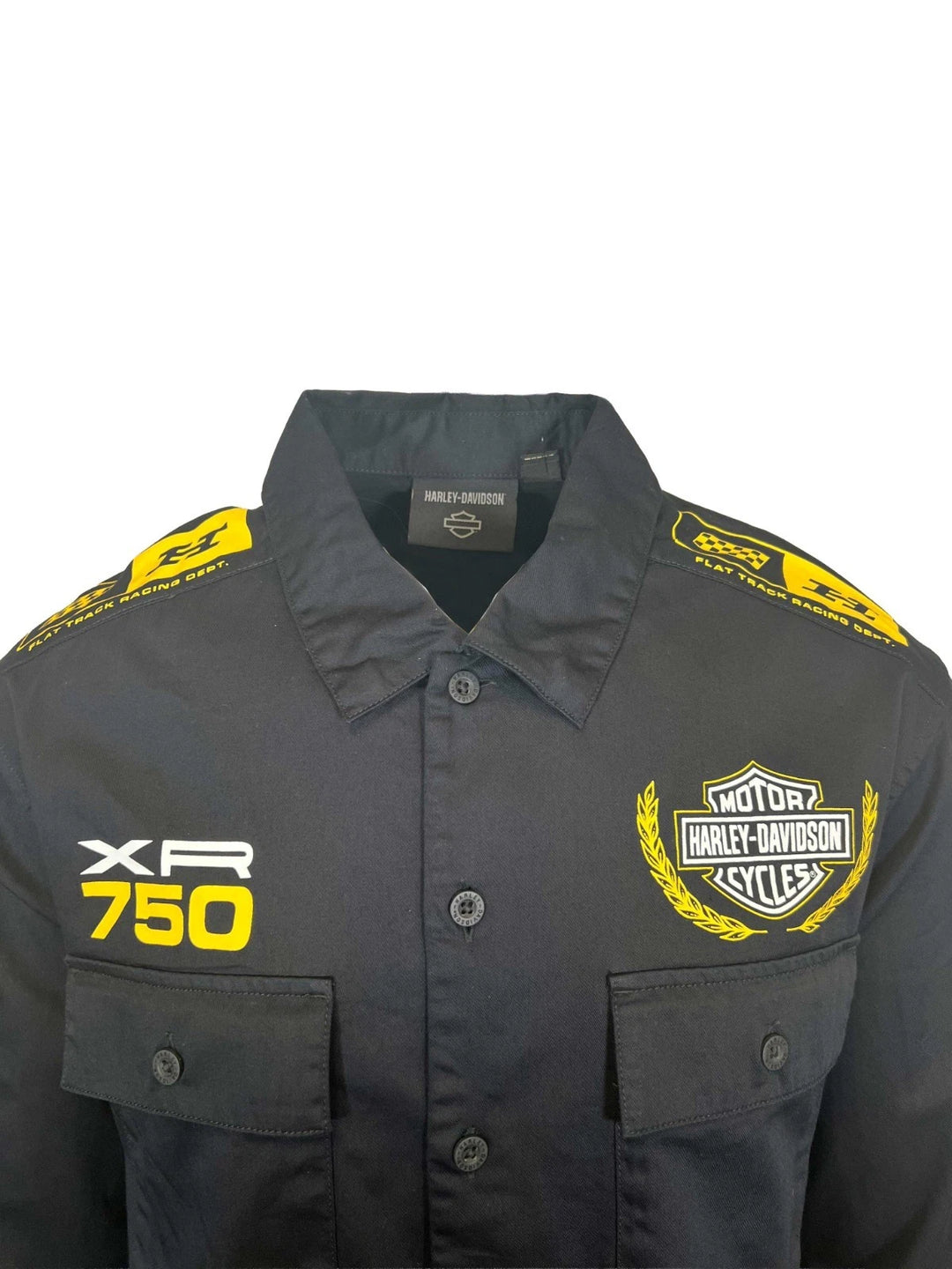HD Branded  Men’s Black Shirt Trophy Eagle Racing Mechanic L/S (354)