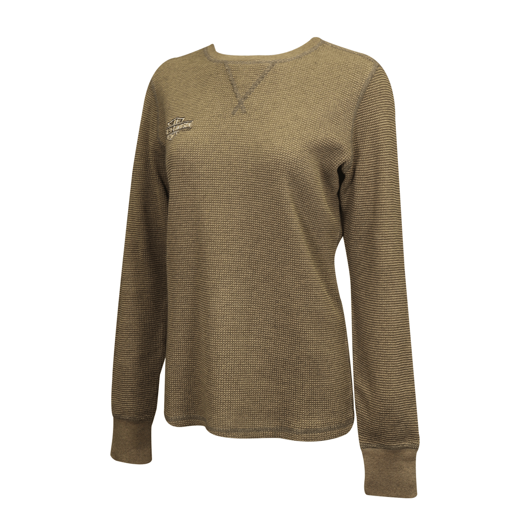 HD Branded Women's Thermal Knit Thunder Gray Patch Logo L/S (S02)