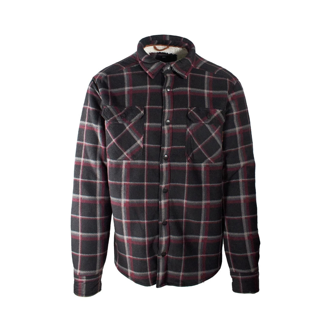 Smith Workwear Burgundy Jacket Sherpa-Lined Microfleece Shirt (S01)