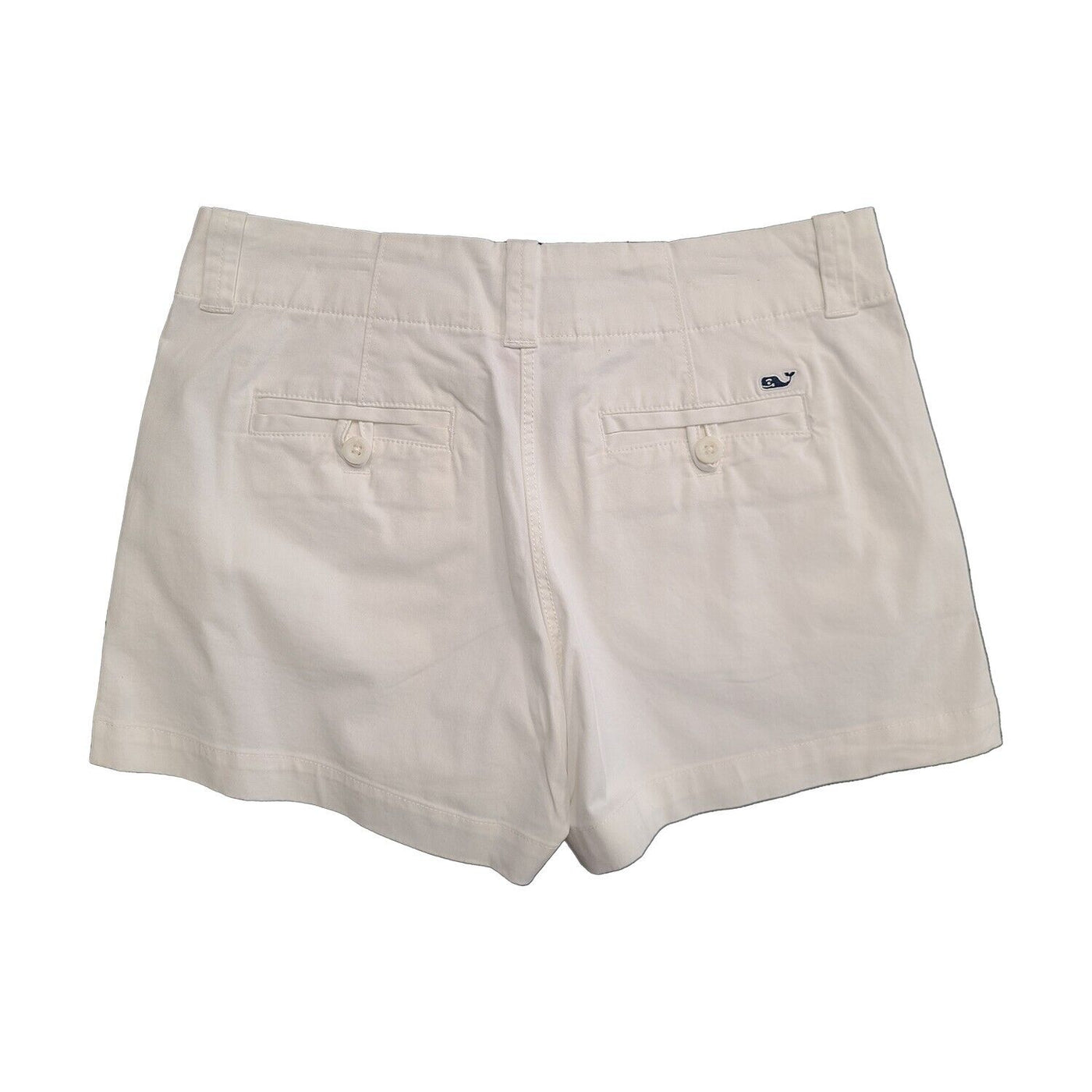 Vineyard Vines Women's White Cap Shorts Everyday Solid Pockets (S01)