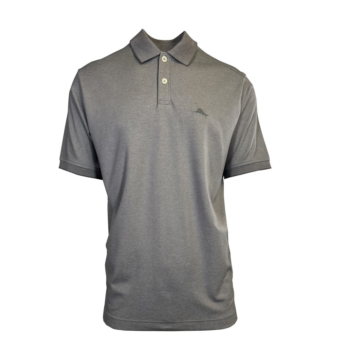 Tommy Bahama Men's Grey Performance Polo 2 Buttons T-Shirt S/S (S11)