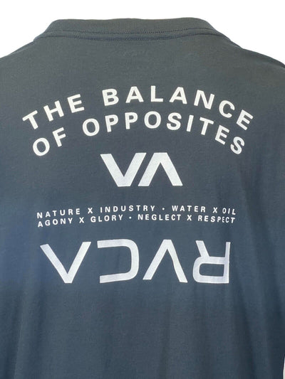 RVCA Men's Black T-Shirt The Balance Of Opposites Long Sleeve (S38)