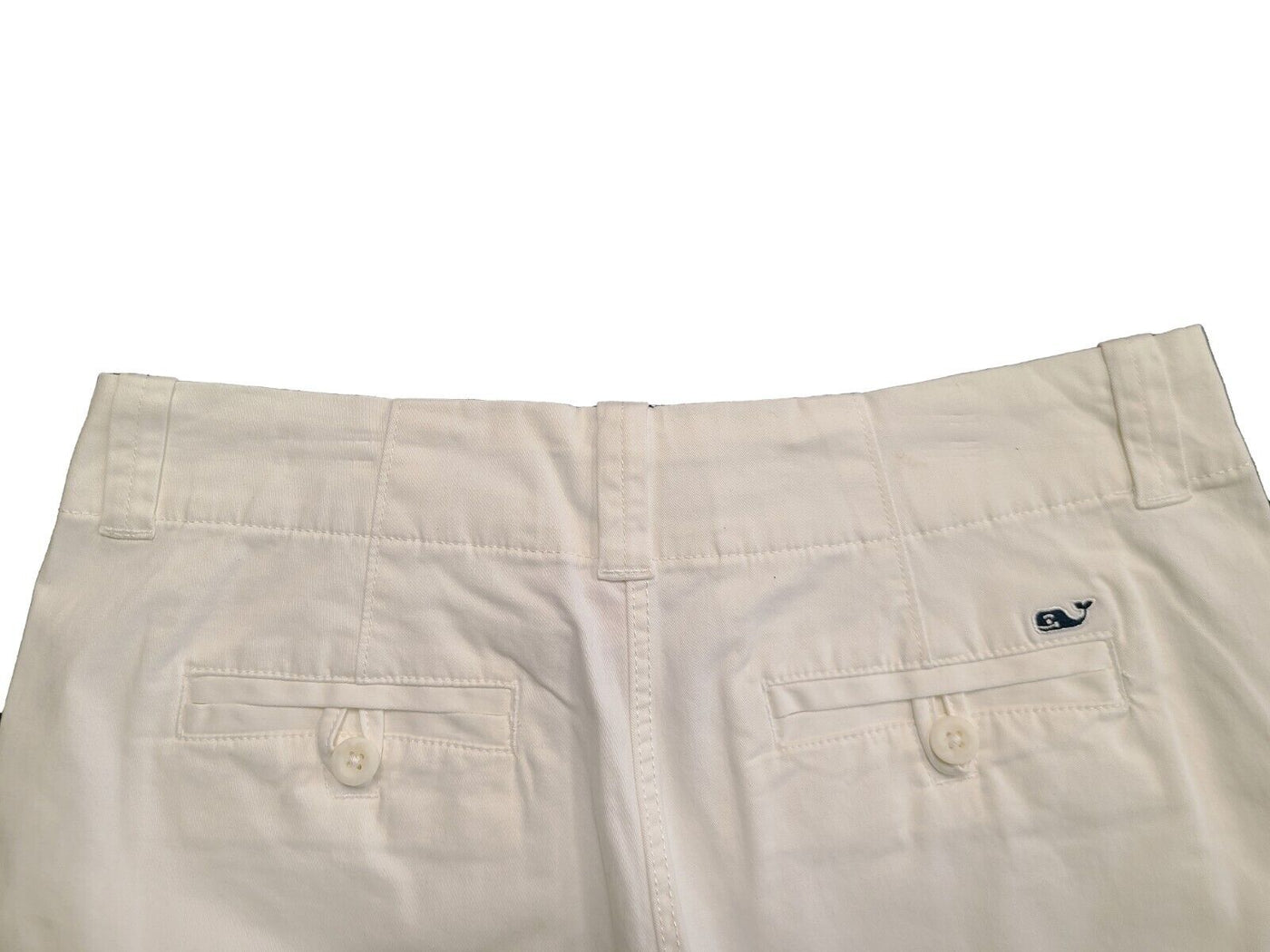 Vineyard Vines Women's White Cap Shorts Everyday Solid Pockets (S01)