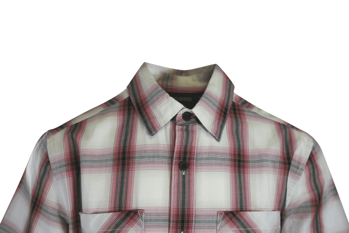 HD Branded Men's Shirt Red Plaid Forever S/S Woven (S54)