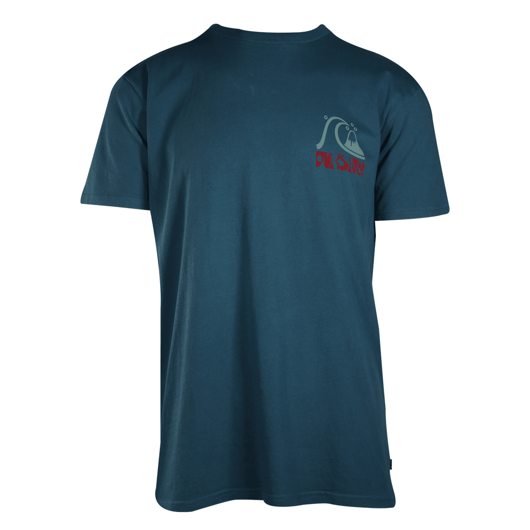 Quiksilver Men's T-Shirt Ocean Blue Wave & Mountain Graphic S/S (S10)