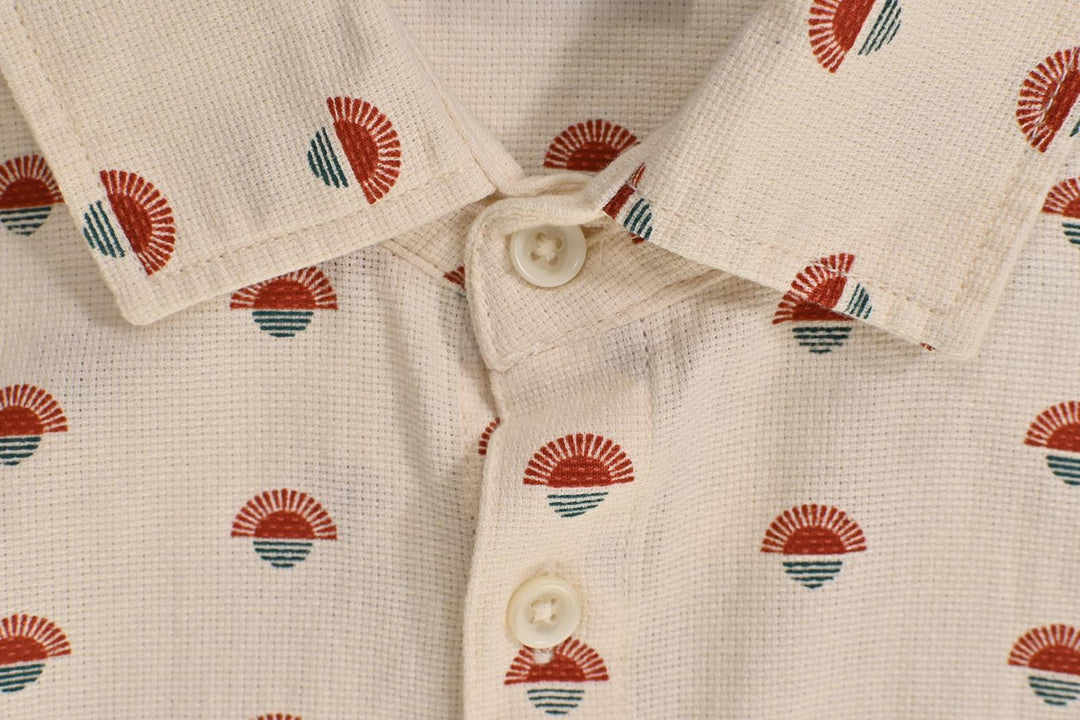 O'Neill Men's Shirt White Sunset Print Chambray Short Sleeve Woven (310)