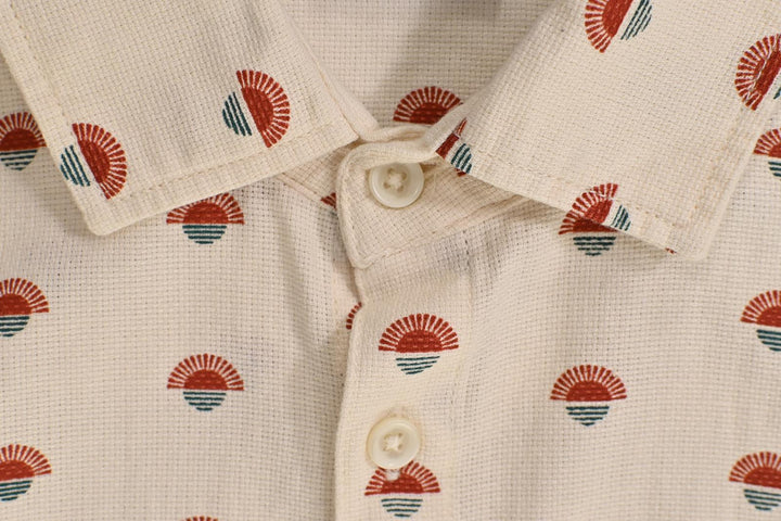 O'Neill Men's Shirt White Sunset Print Chambray Short Sleeve Woven (310)