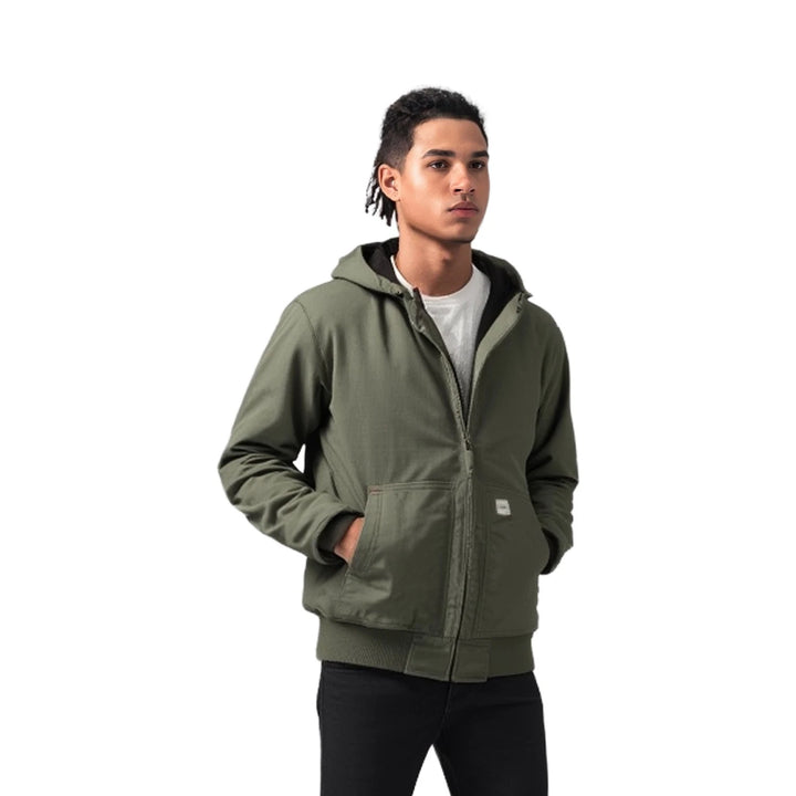 Eddie Bauer Workwear Men’s Green Jacket Heavy-Duty YKK Zipper (S07)