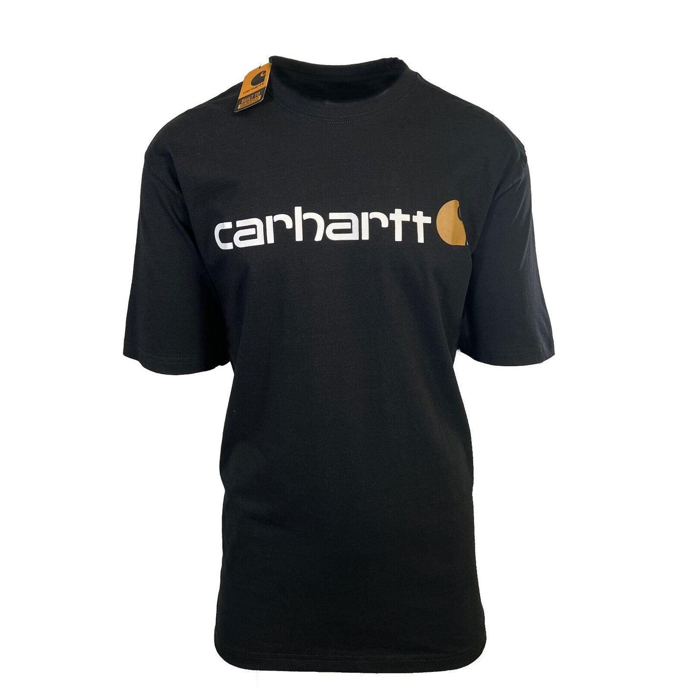 Carhartt Men's Black T-Shirt Crew Neck S/S Graphic Text Logo (S04)