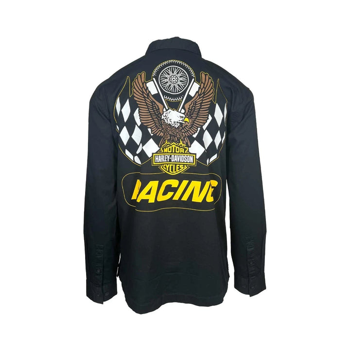 HD Branded  Men’s Black Shirt Trophy Eagle Racing Mechanic L/S (354)