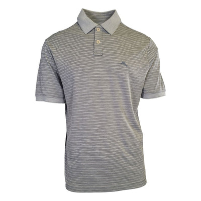 Tommy Bahama Men's Harbor Mist Grey Striped Performance Polo T-Shirt S/S (S06)