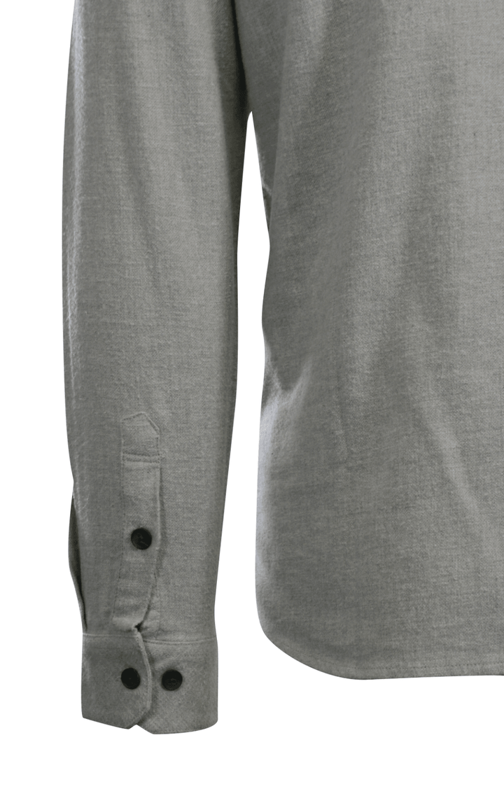 O'Neill Men's Light Grey Shirt Redmond Solid Stretch Flannel Long Sleeve (S22)