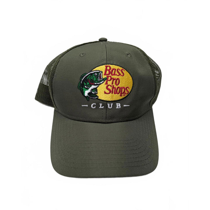 Bass Pro Shops Club Cap Olive Mesh Snapback Embroidered Outdoor Hat (S16) - Gift