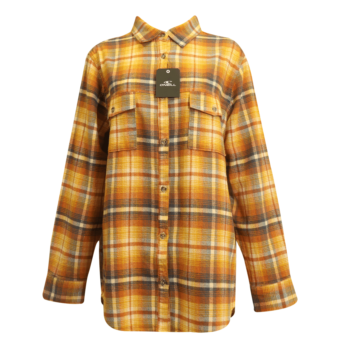 O'Neill Women's Flannel Shirt Sunshine Yellow Coat Check L/S (S15)