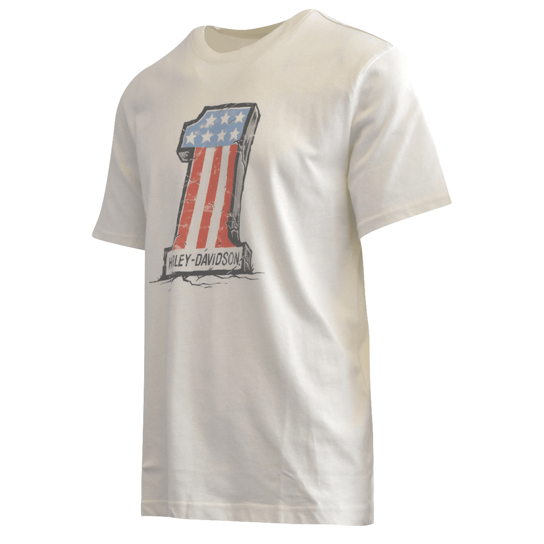 HD Branded Men's T-Shirt Ivory #1 American Flag Tee (S87)