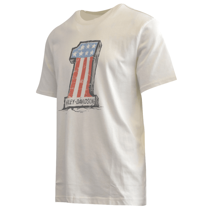 HD Branded Men's T-Shirt Ivory #1 American Flag Tee (S87)