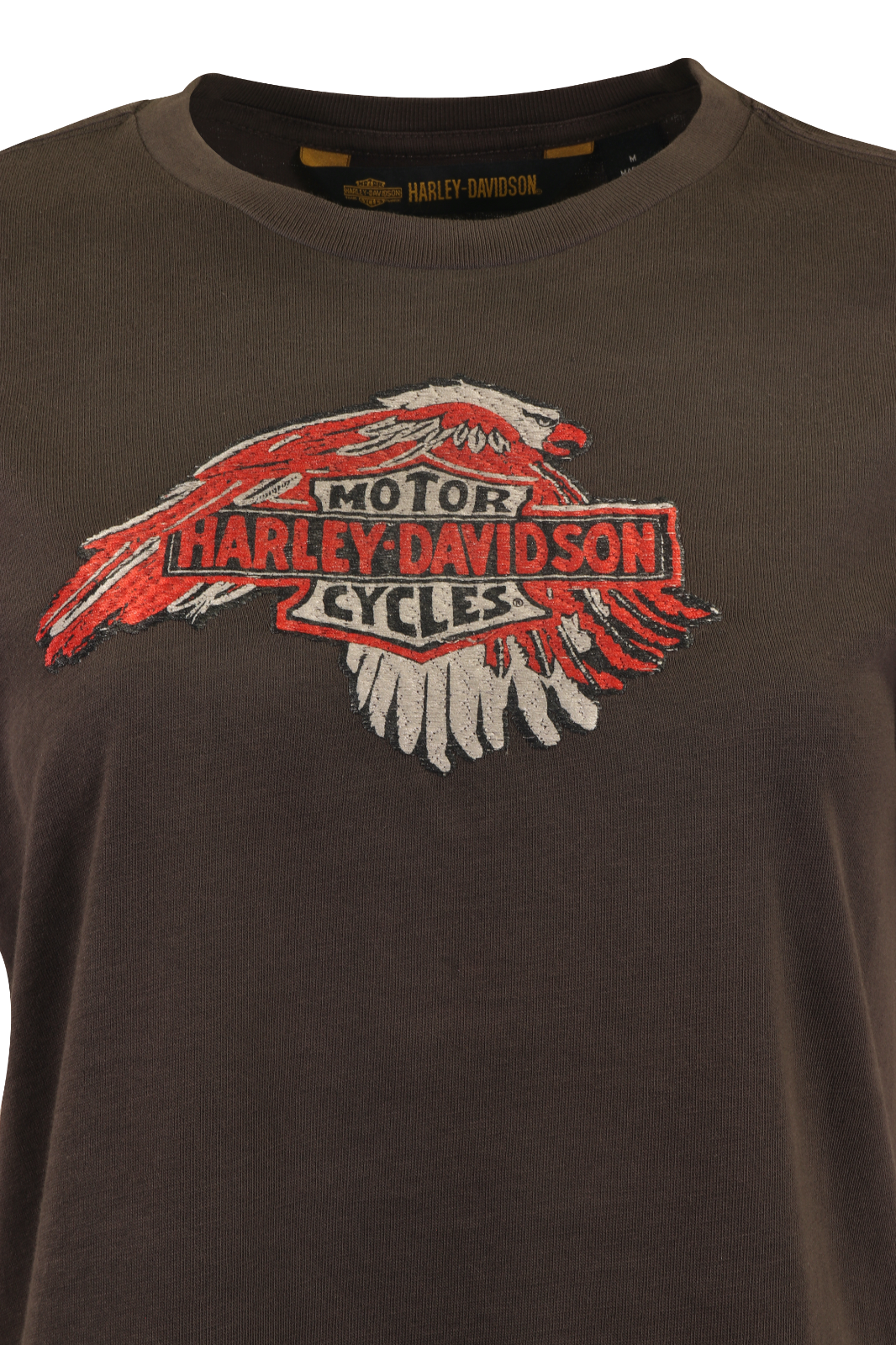 Harley-Davidson Women's T-Shirt Dark Grey Embroidered Eagle Badge S/S (S35)