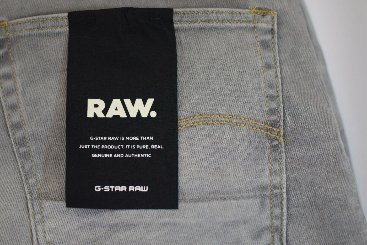 G-Star RAW Men's 3301 Straight Light Aged Grey Denim Shorts (Retail $120)