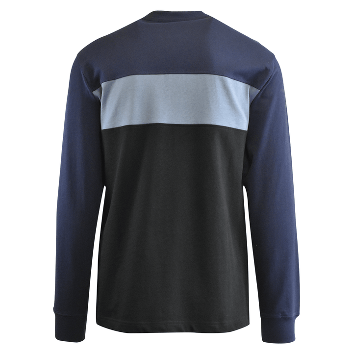 HD Branded Men's Henley T-Shirt Navy Blue Colorblock HD-MC Long Sleeve