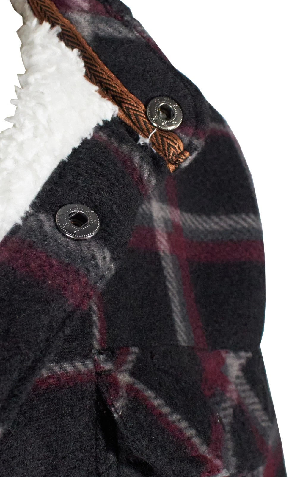 Smith Workwear Burgundy Jacket Sherpa-Lined Microfleece Shirt (S01)