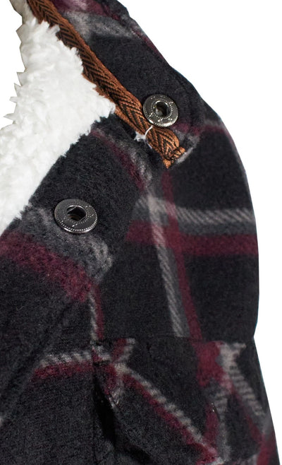 Smith Workwear Burgundy Jacket Sherpa-Lined Microfleece Shirt (S01)