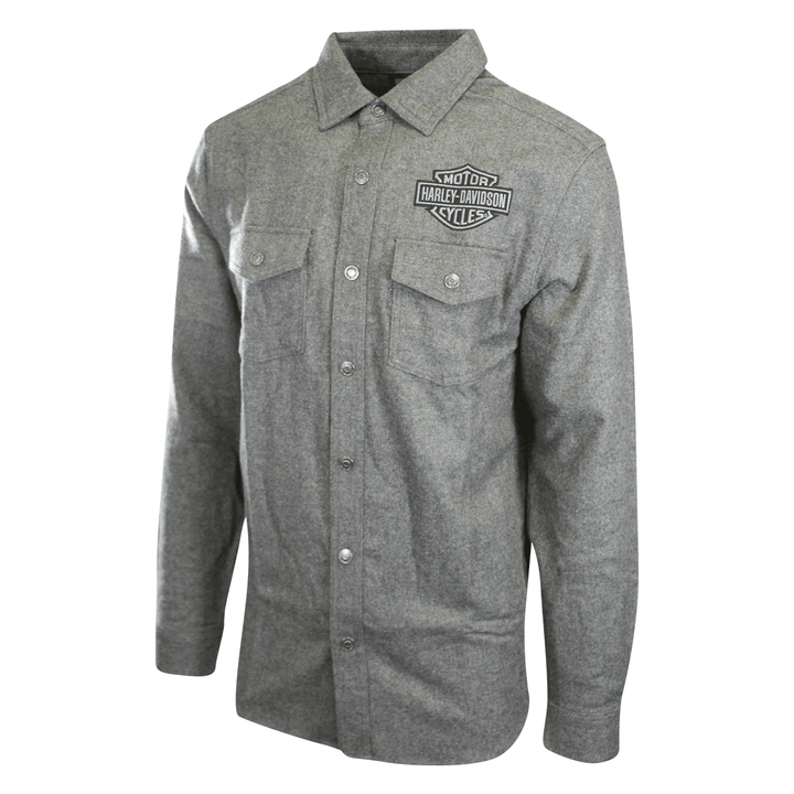 HD Branded Men's Shirt Dark Grey Shadow Long Sleeve Woven (S60)