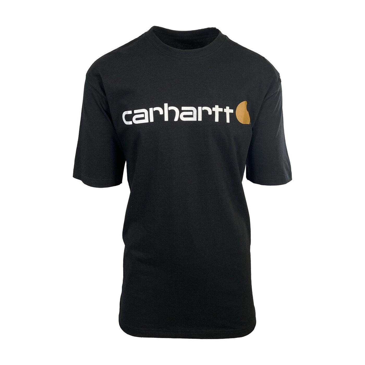 Carhartt Men's Black T-Shirt Crew Neck S/S Graphic Text Logo (S04)