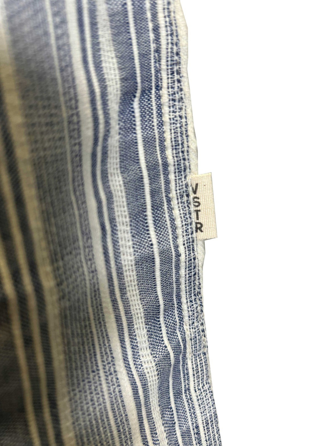 Vstr Premium Men's Navy White Shirt Vertical Stiped Button Down S/S (S01)