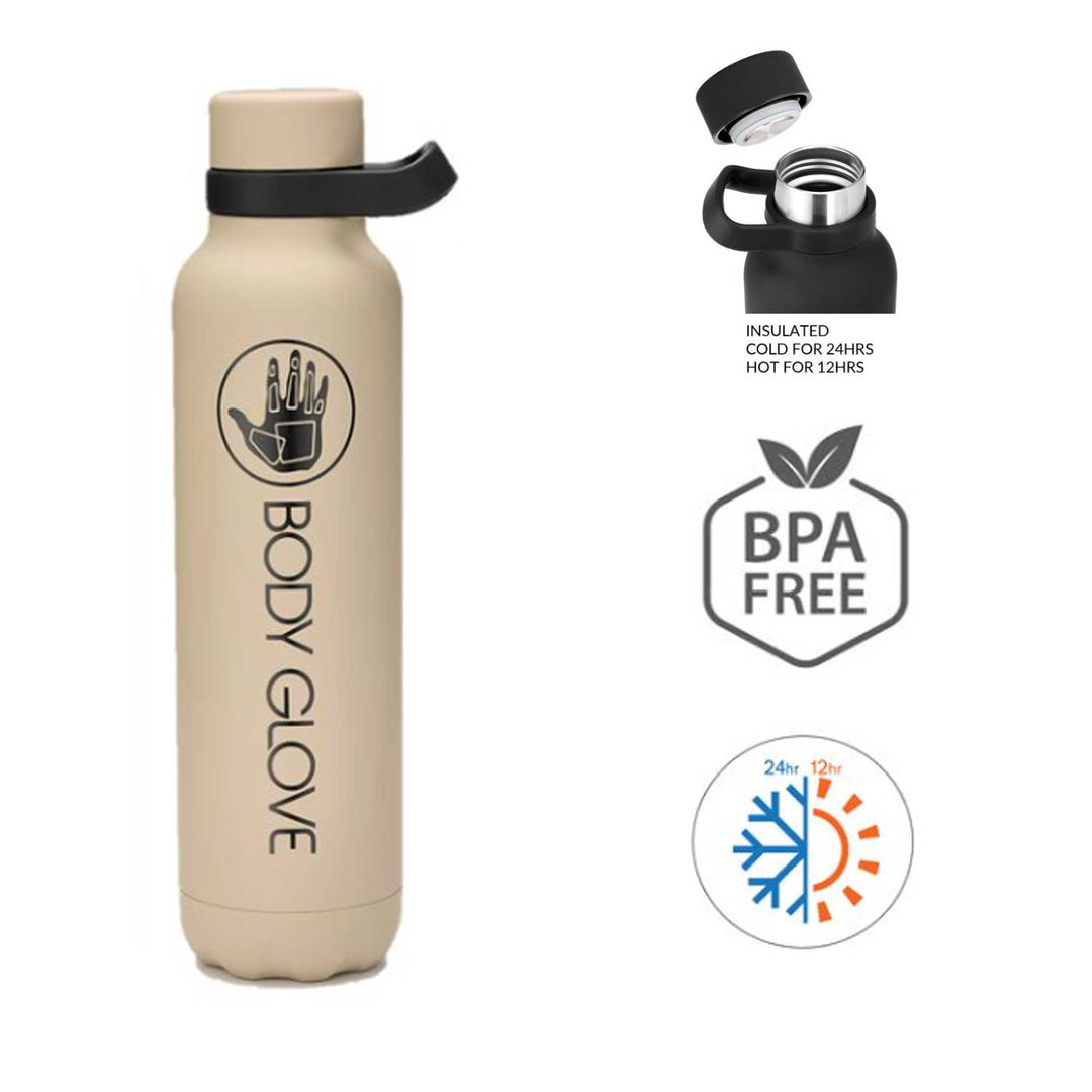 Body Glove 32 oz Rubberized Stainless Steel Bottle - Taupe (S25)