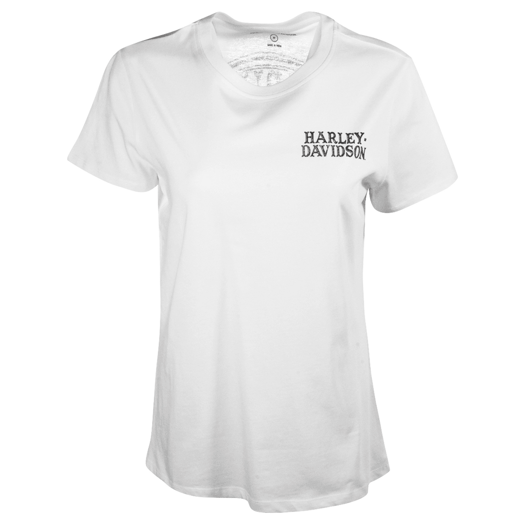 HD Branded Women's T-Shirt Bright White Forever Freedom Eagle (S07)