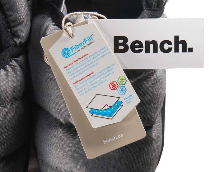 Bench Men's Charcoal Heather Puffer Slippers with Rubber Sole FiberFill (S01)