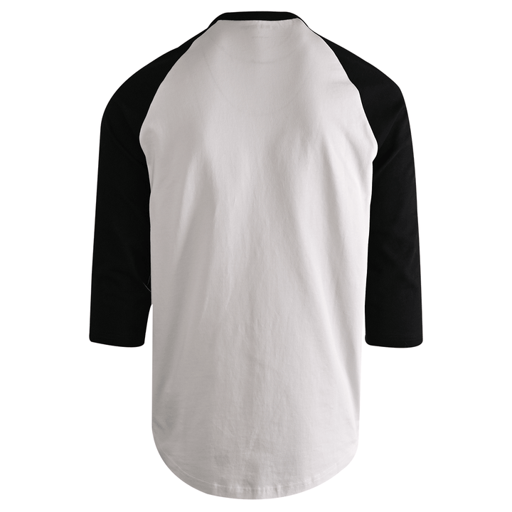 HD Branded Men's T-Shirt Bright White Colorblocked Staple 3/4 Raglan (S29)