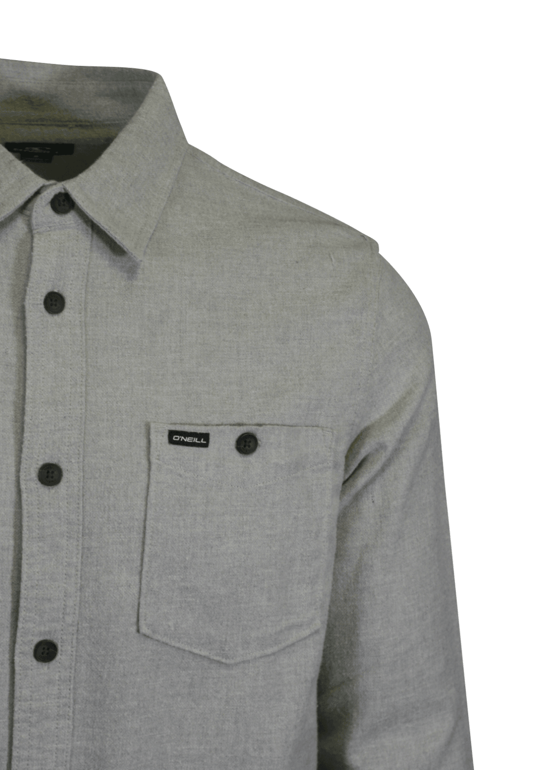 O'Neill Men's Light Grey Shirt Redmond Solid Stretch Flannel Long Sleeve (S22)