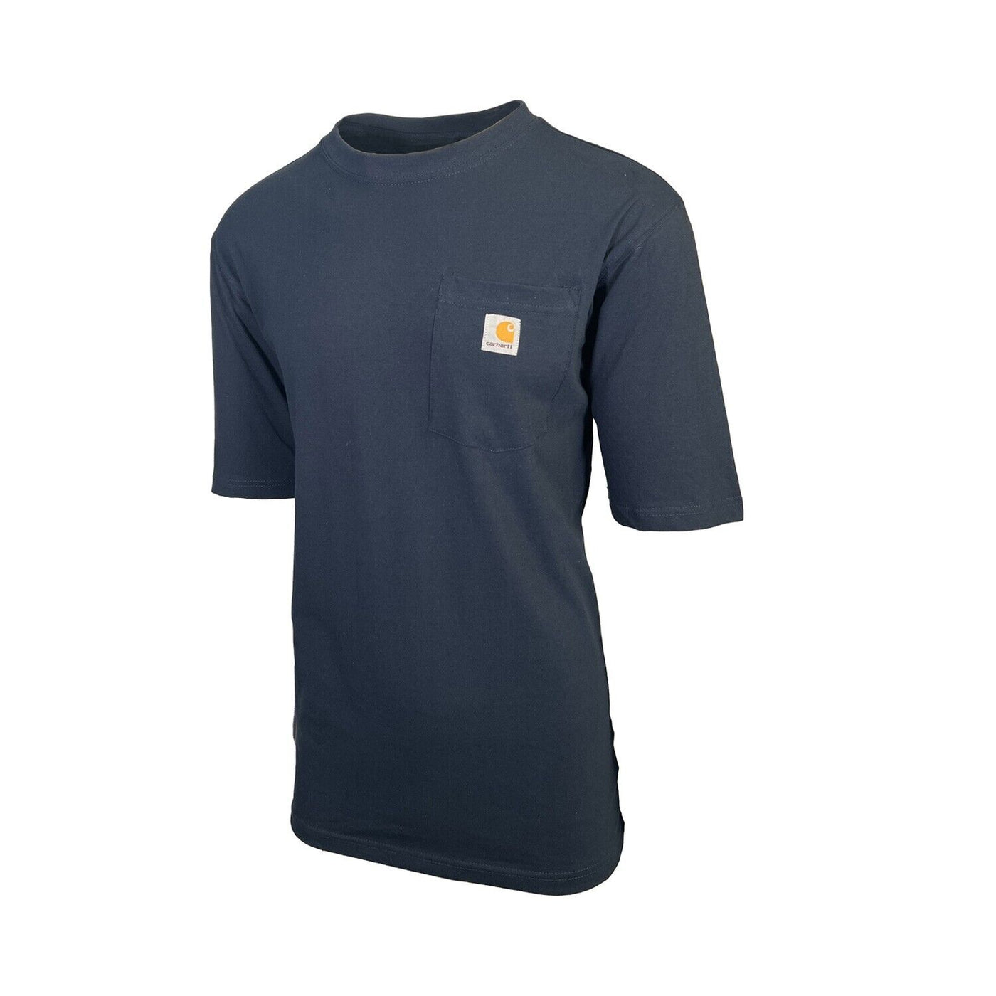 Carhartt Men's Navy T-Shirt Crew Neck S/S Pocket Patch Logo (S02)