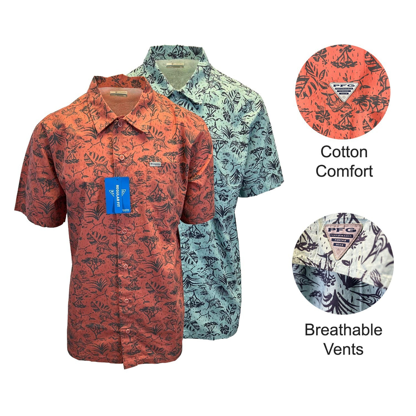 Columbia Men’s Shirt Trollers Best PFG Short Sleeve (852) and (325)