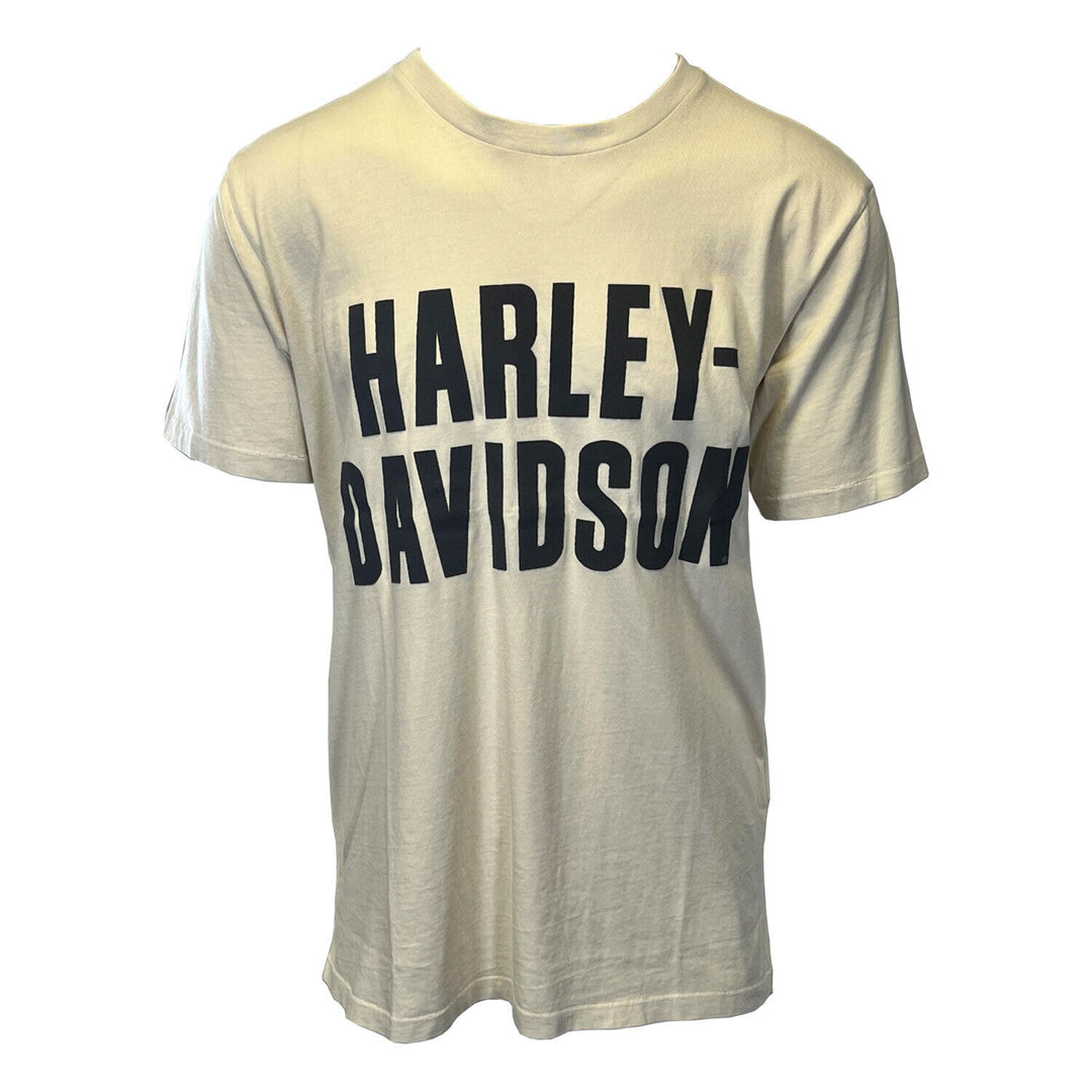 HD Branded Men's Bone White T-Shirt Letter Jersey Appliqué S/S Tee (S97)