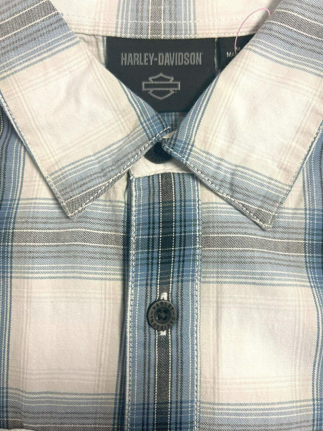 HD Branded Men's Shirt Blue Plaid Forever S/S Woven (S55)