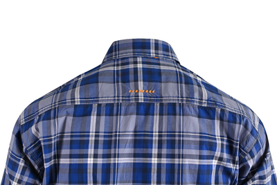 Ariat Men's Shirt Stonewash Blue Button Plaid Rebar Short Sleeve Woven (489)
