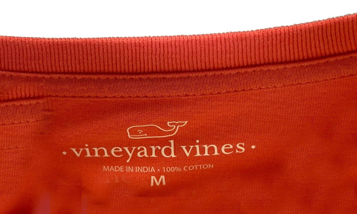 Vineyard Vines Men's Jetty Red T-Shirt Burgers & Fries Whale Fill L/S Tee (S01)