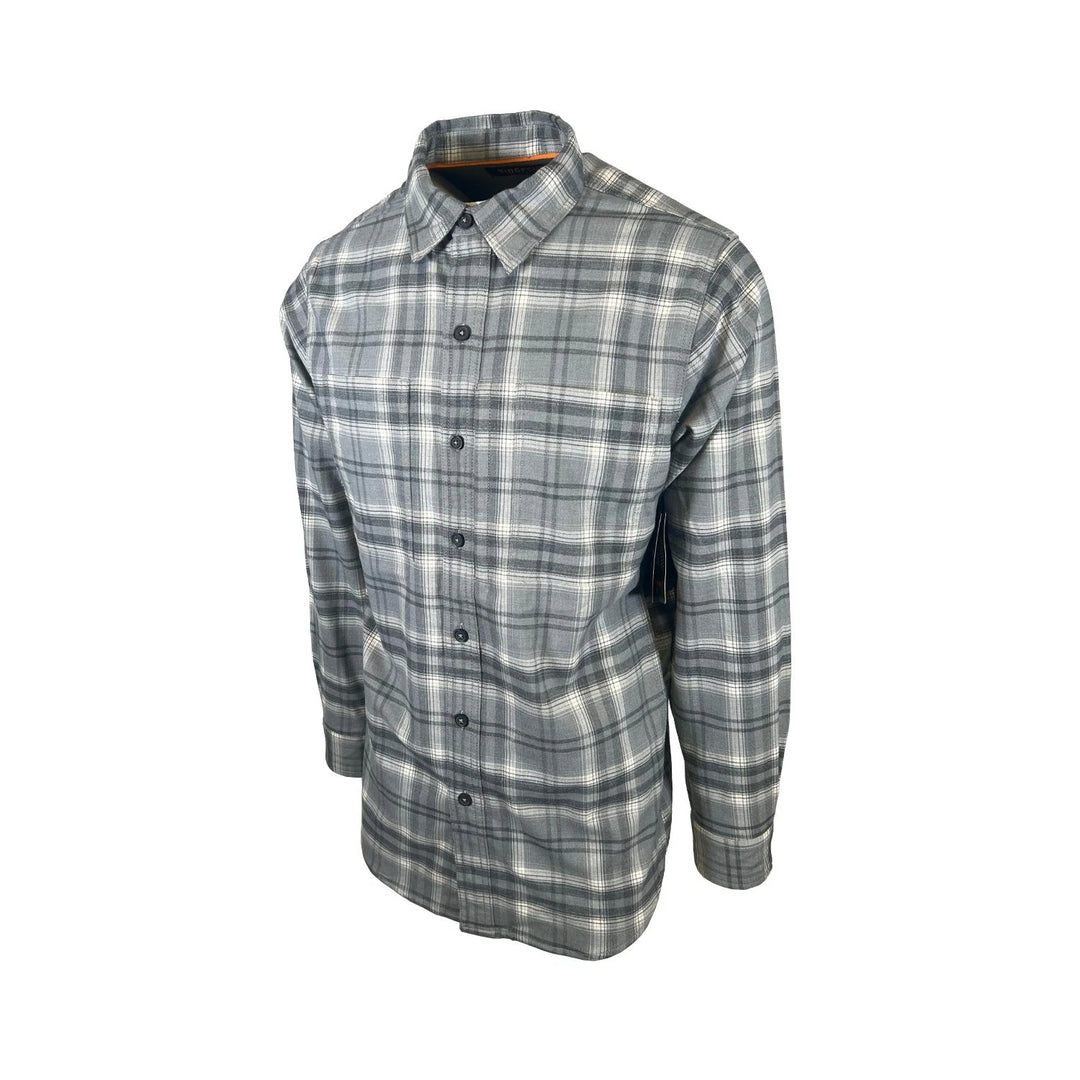 Ridgecut Men's Grey Plaid Shirt Flannel Chest Zip Pocket Long