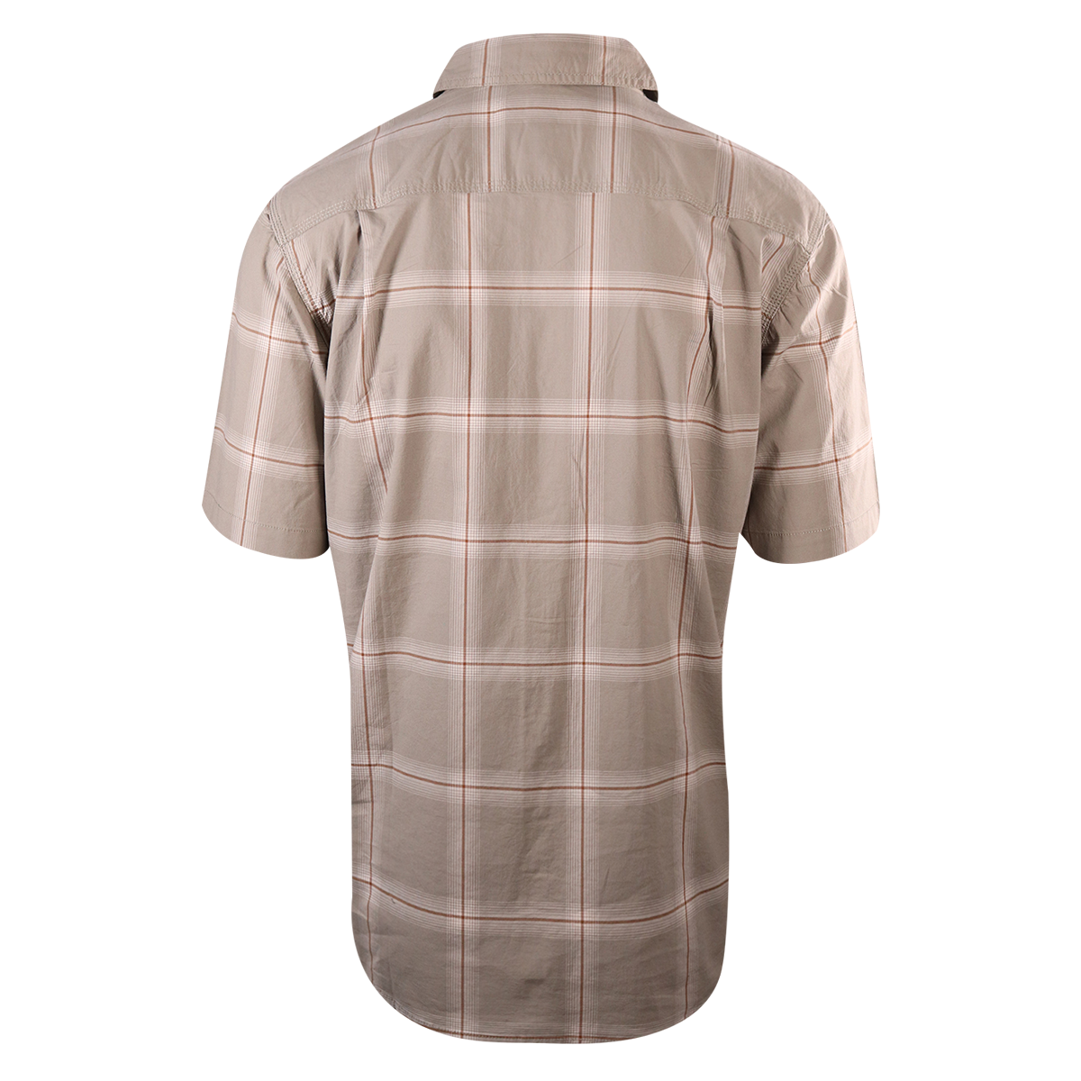 Carhartt Men's Tan Brown Cream Plaid Lightweight S/S Woven Shirt (S08)