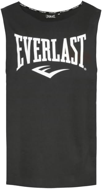 Everlast Men's Black Sleeveless Shirt Glenwood Tank Logo Vest - 2 Pack (S01)