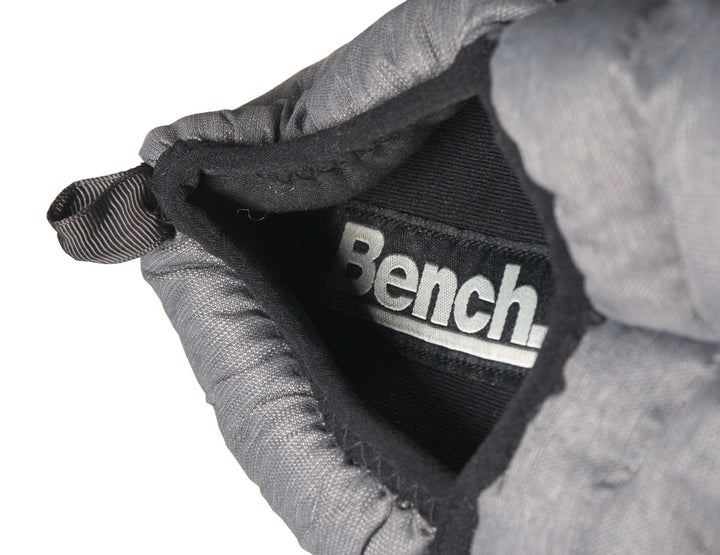 Bench Men's Charcoal Heather Puffer Slippers with Rubber Sole FiberFill (S01)